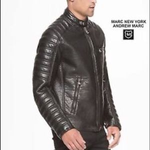 Heavy black motorcycle jacked size L. Marc NY. Really nice and warm!